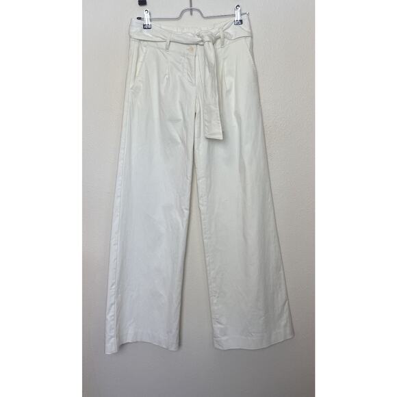 Tocca White Fine Corduroy Low Rise Wide Leg Belted Pants Women’s Sz 2 Vintage - Picture 2 of 9